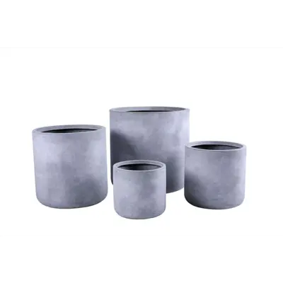 Blomsterpotte Fiberclay sett à 4 stk grå