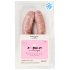 Fryste Ostepølser Rå av Frilandsgris 2 pk