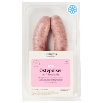 Fryste Ostepølser Rå av Frilandsgris 2 pk