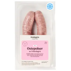 Fryste Ostepølser Rå av Frilandsgris 2 pk