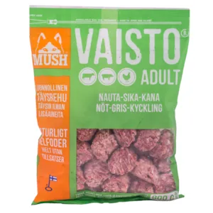 Hundefôr Vaisto okse-gris-kylling frosset 800 g