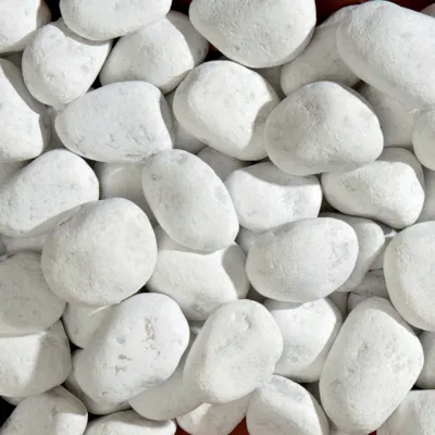 Dekorstein marmor hvit rund 10 kg