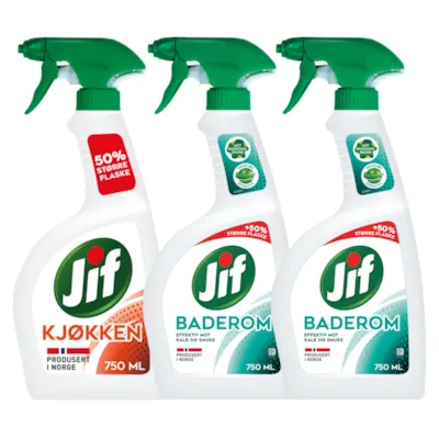Kit med 1 kjøkkenspray og 2 baderomspray