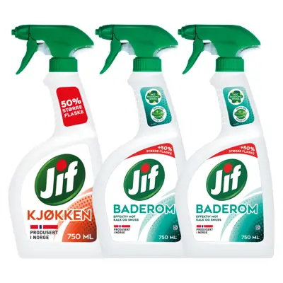 Kit med 1 kjøkkenspray og 2 baderomspray