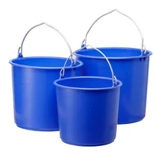 Plastbøtte gradert blå