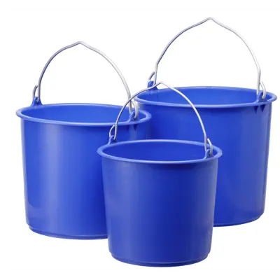 Plastbøtte gradert blå