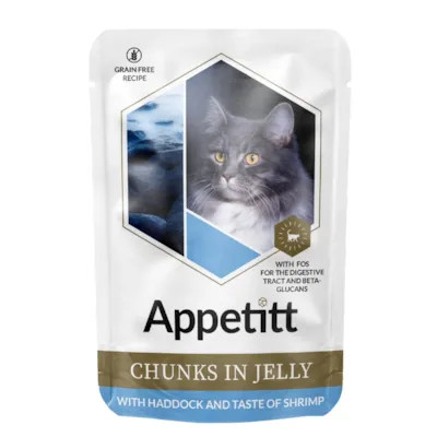 Våtfôr kolje og reke i gele 85 g, bilde 2