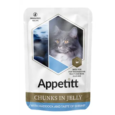 Våtfôr kolje og reke i gele 85 g