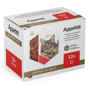 Våtfôr storfekjøtt i gele 12x85 g