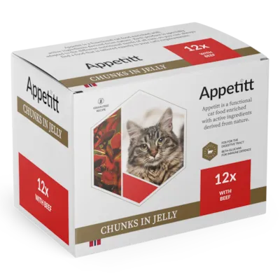 Våtfôr storfekjøtt i gele 12x85 g