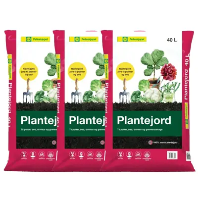 Plantejord 40 L - 3 pk