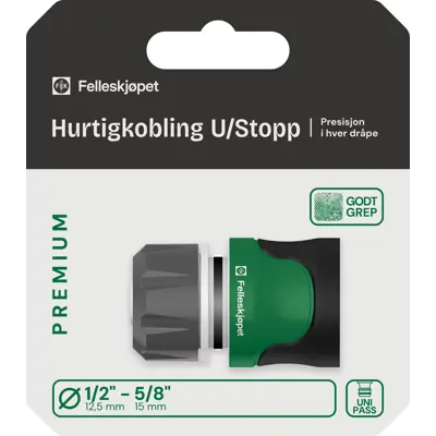 Hurtigkobling uten stoppfunksjon 1/2-5/8