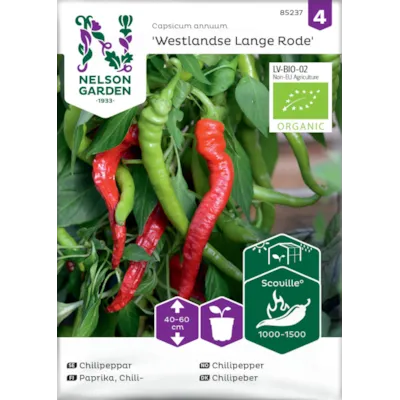 Frø chilipepper Westlandse Lange Rode økologisk