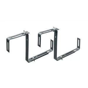 Konsoll for balkongkasse svart 2 pk