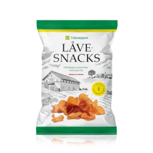 Låvesnacks potetchips paprika 150 g