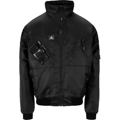 Pilotjakke med pels svart