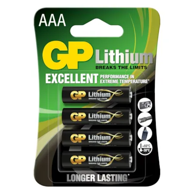 Litium batteri AAA 4 pk