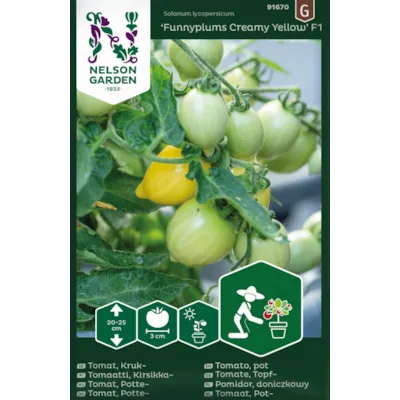 Frø cherrytomat potte Funnyplums Creamy Yellow