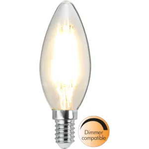Lyspære LED C35 Mignon klar dimbar 2.5W