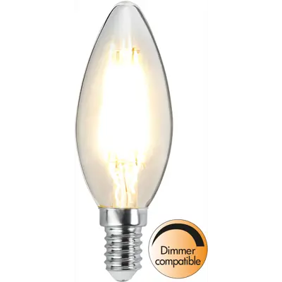Lyspære LED C35 Mignon klar dimbar 2.5W
