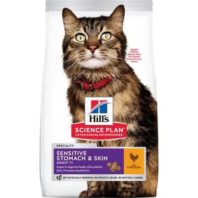 Kattemat Sensitive Stomach & Skin Adult kylling 1,5 kg