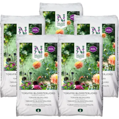 Torvfri blomsterjord 40 L 5 pk