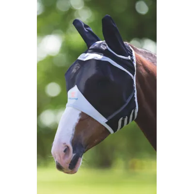 Fluemaske med ører svart