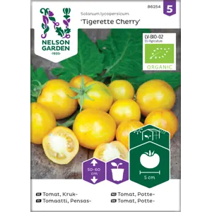 Frø pottetomat Tigerette Cherry økologisk