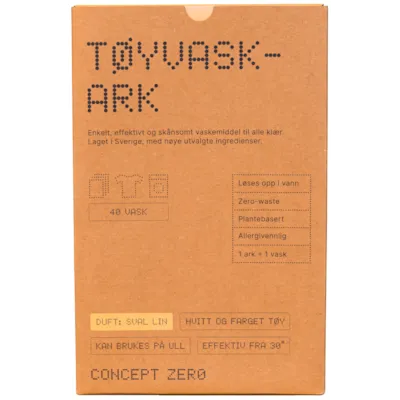 Vaskeark til klesvask Concept Zero 40 stk