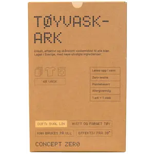 Vaskeark til klesvask Concept Zero 40 stk