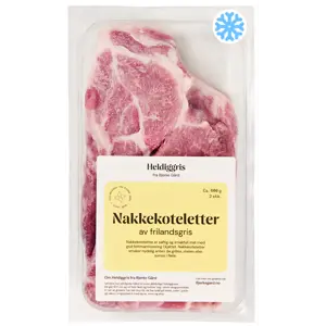 Fryste Nakkekoteletter, Frilandsgris 2 pk