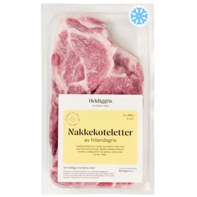 Fryste Nakkekoteletter, Frilandsgris 2 pk