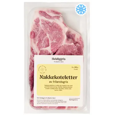 Fryste Nakkekoteletter, Frilandsgris 2 pk