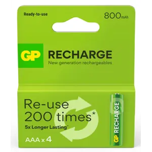 Oppladbare AAA-batteri 800mAh 4 pk