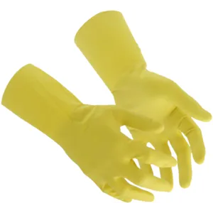Oppvaskhanske latex 0,35 mm gul