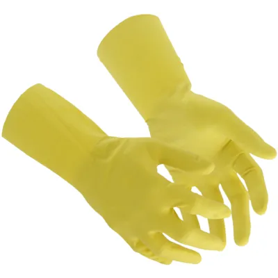 Oppvaskhanske latex 0,35 mm gul