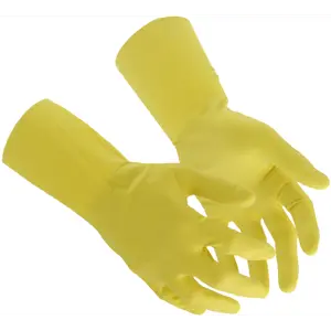 Oppvaskhanske latex 0,35 mm gul