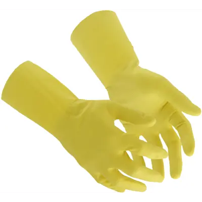 Oppvaskhanske latex 0,35 mm gul