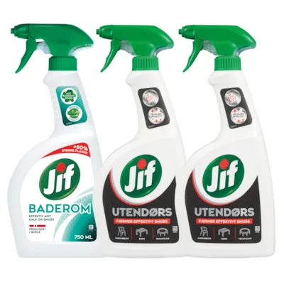 Kit med 1 baderomspray og 2 utendørspray