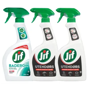 Kit med 1 baderomspray og 2 utendørspray