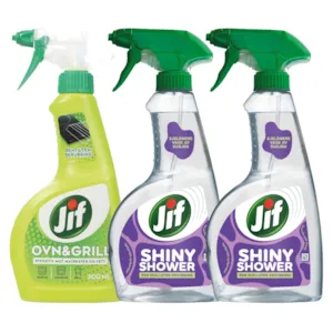 Kit med 1 ovn og grillspray og 2 dusjrengjøringspray