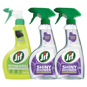 Kit med 1 ovn og grillspray og 2 dusjrengjøringspray