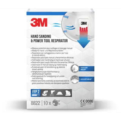 Støvmaske 8822PT FFP2 med ventil 10 pk