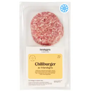Fryst Chiliburger av Frilandsgris 2 pk