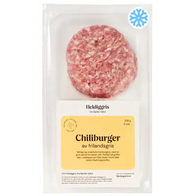 Fryst Chiliburger av Frilandsgris 2 pk