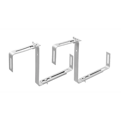 Konsoll for balkongkasse grå 2 pk