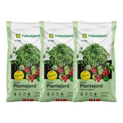 Torvfri Plantejord 40 L 3 stk