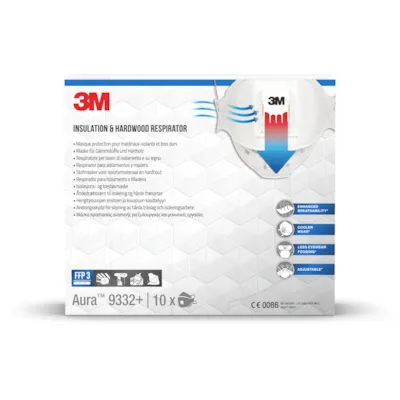 Støvmaske 9332PT FFP3 med ventil 10 pk