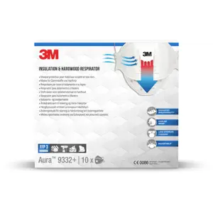 Støvmaske 9332PT FFP3 med ventil 10 pk