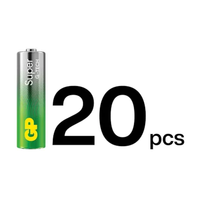 Super Alkaline batteri LR6/AA 20 pk, bilde 2